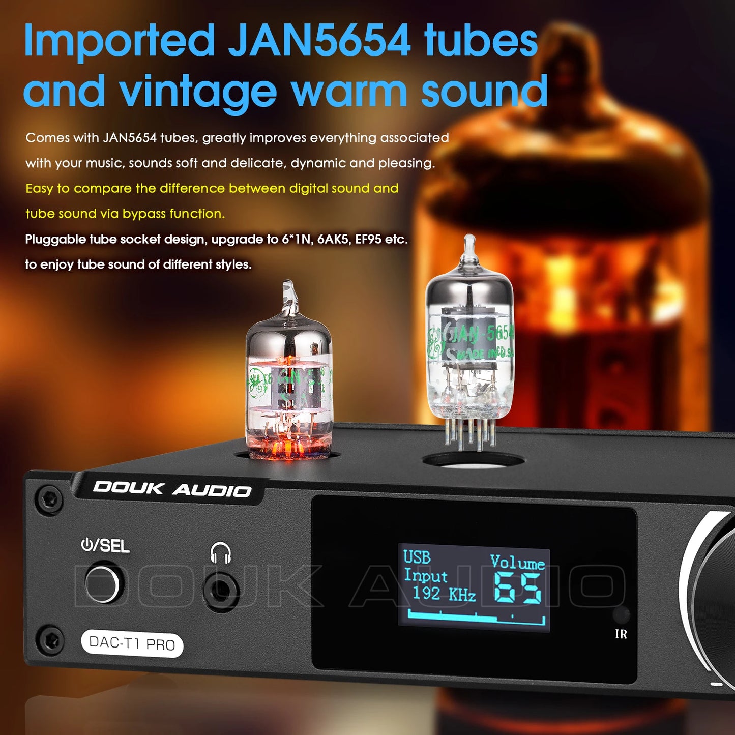 Nobsound HiFi Vacuum Tube Stereo Preamplifier USB DAC Bluetooth 5.0 Receiver S/PDIF D/A  Audio Converter with OLED Display LDAC