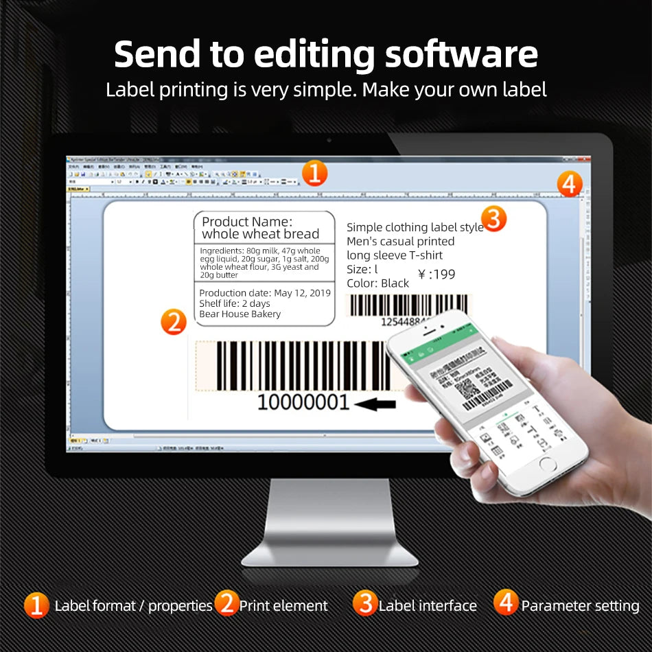 Xprinter 2-in-1 Label Receipt Printer 80mm Bluetooth/USB Printer for Windows/Android XP-T361U