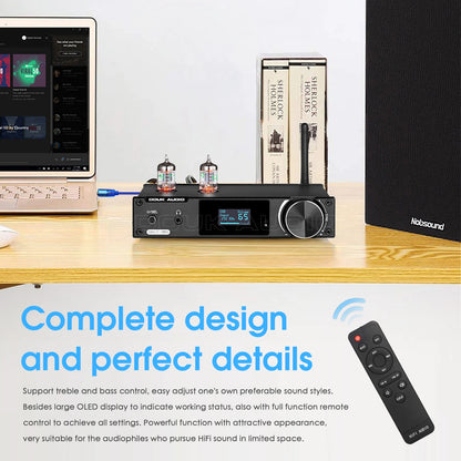 Nobsound HiFi Vacuum Tube Stereo Preamplifier USB DAC Bluetooth 5.0 Receiver S/PDIF D/A  Audio Converter with OLED Display LDAC